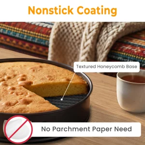 AIRSOHOO 6 Inch Springform Pan, Nonstick Leakproof Cheesecake Pan for Baking, with Removable Bottom, Easy Release & Cleanup