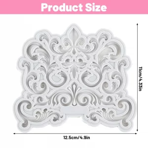 Baroque Silicone Molds Baroque Style Curlicues Scroll Lace Fondant Molds Relief Flower Filigree Mold For Crafts Candy Polymer Clay Resin 3D Sculpted 