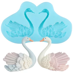 YABONAN Swan Fondant Silicone Molds for Cake Decorating Cupcake Topper Chocolate Candy Gum Paste Polymer Clay