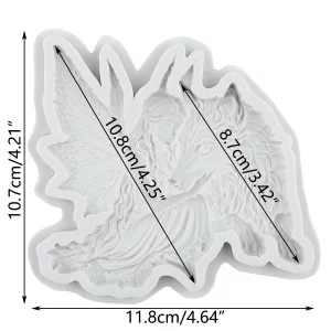 MYPRACS Angel Wolf Silicone Mold Angel Fondant Molds For Cake Decorating Cupcake Topper Polymer Clay Chocolate Candy Gum Paste