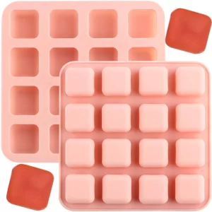 YIMINGMOLD 16 Cavity Square Caramel Candy Silicone Molds For Hard Candy Chocolate Truffles Set of 2