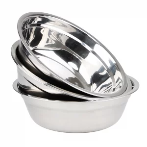 Haodehen 4-Pack Stainless Steel Mixing Bowls, 8.6 Inch Wide Metal Serving Bowls