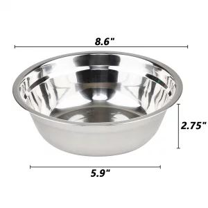 Haodehen 4-Pack Stainless Steel Mixing Bowls, 8.6 Inch Wide Metal Serving Bowls