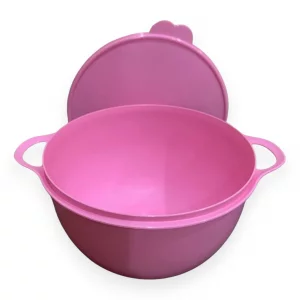 Tupperware Thatsa Mega Bowl Mixing Bowl 42 Cups 10L Pink with Matching Lid
