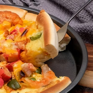 Kuuleyn Non Stick Pizza Pan Dish Pizza Pan Kitchenware Baking Pan 2Pcs Deep Thickened Carbon Steel Baking Pan for Kitchen Bakery (9 inch)