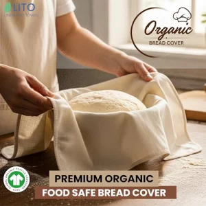 LITO LINEN AND TOWEL Flour Sack Towels for Bread Dough Proofing - Unbleached, Thick Cotton Baking Cloth for Baguettes, Ciabatta, Pastry - Reusable, 2
