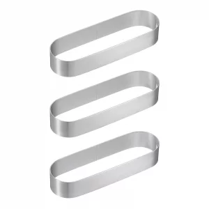 uxcell 3pcs Oval Cake Rings 4.6 x 1.6 Inch Stainless Steel Cake Pastry Molds Nonstick Baking Ring for Cake Dessert Molding, Mousse Pastries Making, S