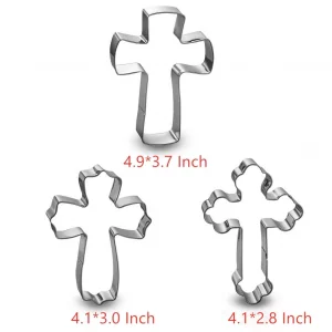 Cross Cookie Cutter 4 Inch Set -5 Pieces in Different Shapes Stainless Steel