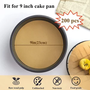 DISSKNIC 200PCS Unbleached Parchment Paper for Air Fryer Liners,9x13 Inch Precut Parchment Paper for Baking Sheet,Best Baking Supplies Baking Paper f