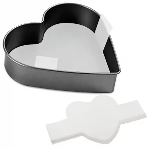 GeeRic Baking Parchment Paper 8 inch Heart Shape, 60 Pcs Cake Pan Liner with Lift Tab, Non-Stick Precut Baking Parchment for Baking Cookies, Bread (W