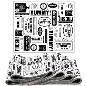 Seajan 13x15.8 Inch Newsprint Wax Paper Sheets Newspaper Theme Food Basket Liners Grease Resistant Paper Waterproof Sandwich Wrapping Paper Bakery Ti