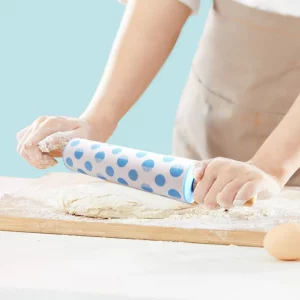 FAVOMOTO Dumpling Dough Rolling Pin, Non-stick Kitchen Roller Pin Baking Kitchen Essential Tool for Pie Crust Cookies Pizza Dough and Bread