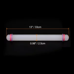 HARFINGTON Fondant Rolling Pin 13 Inch x 0.98 Inch Adjustable Guide Rings Non-Stick PP Plastic Fondant Roller Dough Roller Kitchen Decorating Tools f
