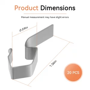 Giokyi 20 Stainless Steel Clips for Weck Jars - Jar Stainless Steel Clamps for 10 Jars, Airtight Clamps for Secure Closure and Seal