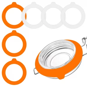 6PCS Silicone Jar Gaskets 3.75Inch Rubber Seals Rings for Glass Jars Airtight Gasket Sealing Rings for Regular Mouth Canning Jars,Leak Proof Rubber J