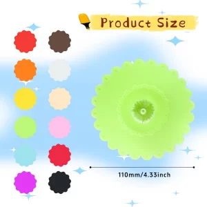 12 Pcs Silicone Cup Lid Dustproof Silicone Cup Covers Coffee Mug Lids with Plastic Clear Diamond for Tea Pots Glass Cup Coffee Cup - Multicolor