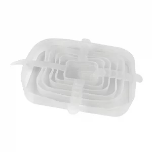 TopHomer 6 Packs Rectangular Silicone Stretch Lids Set of 6 Sizes Reusable Sturdy Container Cover, Keeping Food Fresh, Dishwasher and Freeze
