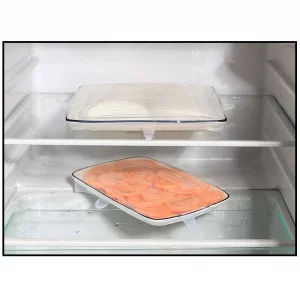 TopHomer 6 Packs Rectangular Silicone Stretch Lids Set of 6 Sizes Reusable Sturdy Container Cover, Keeping Food Fresh, Dishwasher and Freeze