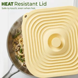Microwave Splatter Cover for Food, 5 Pack Silicone Reusable Lids, Airtight Suction Covers for Bowls Cups Pots Pans Skillets, Heat Resistant BPA-Free,