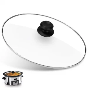 Oval 8 Quart Slow Cooker Glass Lid Fit for Crock Pot 8 Q Slow Cooker and Fit for Hamilton Beach 8q Glass Pot Lid, Slow Cooker Pot Lid Replacement Par
