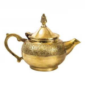 Putrika Traditional Handcrafted Brass Tea Kettle | Tea Pot | Engraved Design Pot | Coffee Pots |Serving Tea And Coffee Beverages| Antique Brass Look 