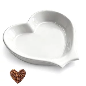 Coffee Spoon Rest, Heart Shaped Ceramic Teaspoon Holder for Espresso Bar Decor, Small Kitchen Accessories, 3.75
