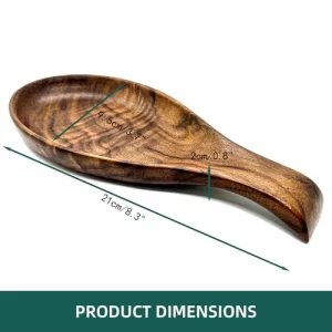 Kityemo Walnut Wooden Spoon Rest Cooking Spoon Holder Organizer Heat-Resistant Wood Utensil Rest, Spoon Holder for Stove Top, Kitchen Utensil Holder 