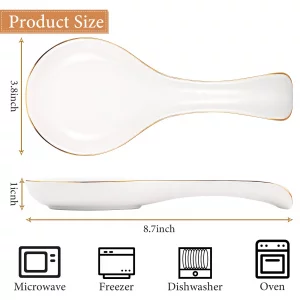 Patelai 3 Pcs Ceramic Spoon Rest for Stove Top 4 Inch Small Spoon Holder for Kitchen Counter Cooking Ladle Utensil Rest for Coffee Tea Farmhouse Rust