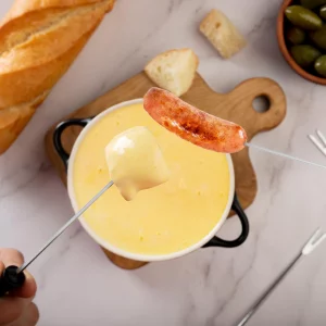 Giantree 6Pcs Fondue Forks Stainless Steel, 9 Inch Fondue Cheese with Heat Resistant, Fondue Sticks Fruit Fork, Chocolate Fondue Set for Chocolate Fo