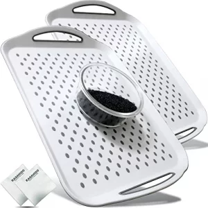 Large Non Slip Serving Tray with Handles, Silicone Gripping Nubs Lap Food Trays for Eating, Dishwasher Safe Serve for Dinner Snack Fruit Dessert Brea