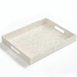 CHI AN HOME Capiz Decorative Tray 15.8 x 11.8 x 1.8