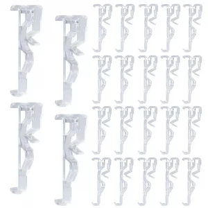 24 Packs 2.5 Inch Clear Valance Clips for Blinds - Replacement Clips Compatible with Country Woods & Faux Wood Blinds