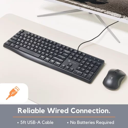 X9 Performance Wired Keyboard - Ultra Slim Full Size Ergonomic Computer ...