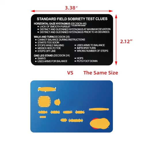 JunehenTB SFST Thick Card Standardized Field Sobriety Test, Black Metal ...