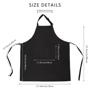 YOLCAR Black Bib Apron, Adjustable Apron with 2 Pockets, Unisex Aprons for Chefs and Home Kitchen