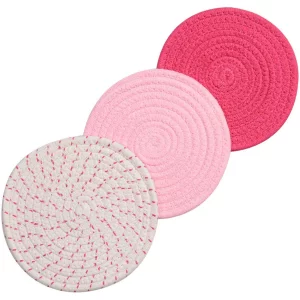 Lifaith Potholders Set Trivets Set 100% Pure Cotton Thread Weave Hot Pot Holders Set (Set of 3) Hot Pads, Hot Mats, Stylish Coasters, Spoon Rest for 