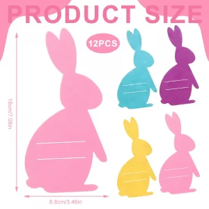 ZOBVEX 12 Pcs Felt Easter Bunny Cutlery Holders - Pink Rabbit Utensil Pouch Sleeves for Knife Fork Spoon - Spring Table Decor for Easter Party, Baby 