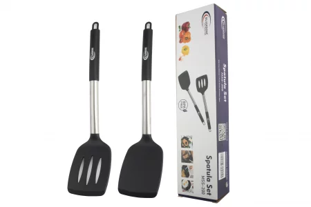 Premium Silicone Spatula Set (2-Piece) - High Heat-Resistant, Non-Slip Grip - Baking, Cooking, Mixing - BPA-Free, Great Gift for Home Chefs,