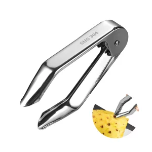 4.92 Inch 304 Stainless Steel Pineapple Eye Peeler,Potato Corer,Carrot Corer Tongs,Strawberry Huller,Metal Kitchen Gadget for Fruit and Vegetable