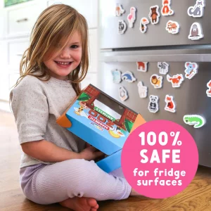 Curious Columbus Zoo Animals Fridge Toddler Magnets for 1-3 Year Olds | Large Foam Refrigerator Magnets for Kids Baby and 3-5 Years Old | Magnetic AB