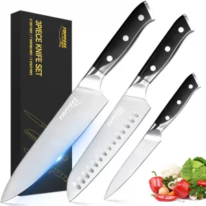 Topfeel Professional Chef Knife Set Sharp Knife, German High Carbon Stainless Steel Kitchen Knife Set 3 PCS-8