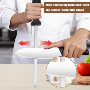 Luffexx Professional 12-Inch Knife Sharpening Rod, High-Carbon honing rod to Sharpen the Knife Quickly, Perfect Knife Sharpener for Chefs and Home Co