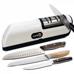 Electric Knife Sharpener MiracDan, 2-Speed USB Rechargeable & Cordless kitchen knife sharpener, Rechargeable for Kitchen Knives, Chefs Knives, Sciss
