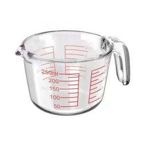 1 Cup Glass Measuring Cups,Clear Borosilicate Glass Liquid Measuring Cup for Kitchen & Baking Microwave Oven Dishwasher Safe Measuring Cups,8 oz/250m