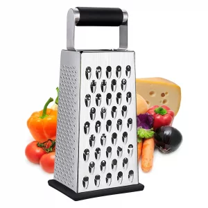 Cheese Grater, 4-Sided Stainless Steel Box Grater, Food Shredder for Cheese, Parmesan, Vegetable
