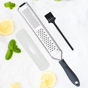 2-in-1 DESIGNED BY CHEFS Lemon Parmesan Cheese Zester and Food Shredder - Essential Grater Kitchen Tool Perfect Spiralizer for Citrus, Garlic, Vegeta