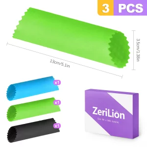 ZeriLion 3pcs Silicone Garlic Peeler Tube Roller - Garlic Peeler, Roller, Rocker, Skin Remover Tool, Easy Clean Kitchen Gadget for Chefs Home Cooking