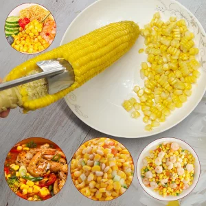 Corn stripper/kernel remover, suitable for Christmas, home kitchens, restaurant chefs, and outdoor picnic enthusiasts. Fast and safe. (Pack of 2)