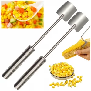 Corn Peeler, Corn Kernel Removers, Long Handle Stainless Steel Corn Stripping Tool Thresher Scraper for Home Kitchens, Restaurant Chefs