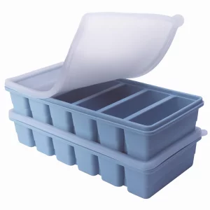 1/2 Cup Silicone Freezer Tray With Lid - Silicone Freezer Molds 2-Pack For meal prep & freezing of various sauces and other dishes, makes 12 perfect 